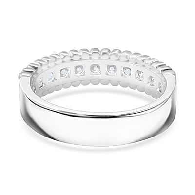 Simulated Diamond 2.00 ctw Ring in Rhodium Over Sterling Silver (Size 10.0)