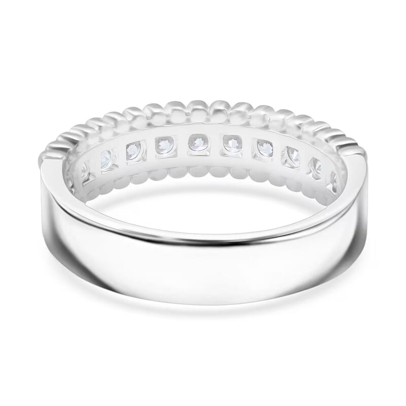 Simulated Diamond 2.00 ctw Ring in Rhodium Over Sterling Silver (Size 10.0)