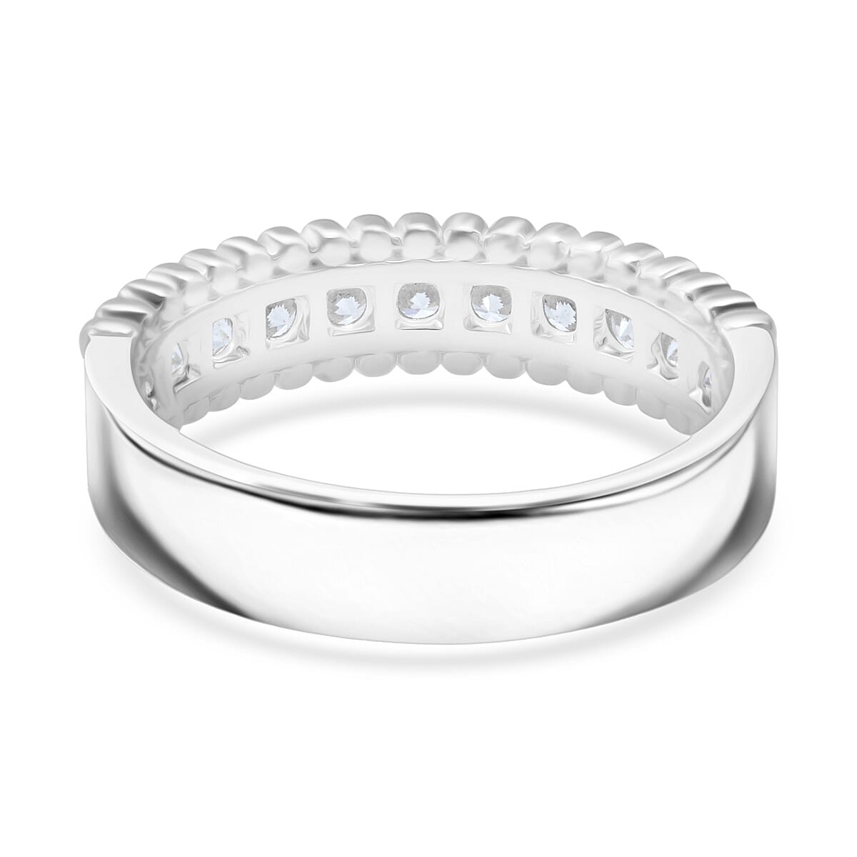 Simulated Diamond 2.00 ctw Ring in Rhodium Over Sterling Silver (Size 9.0) image number 4