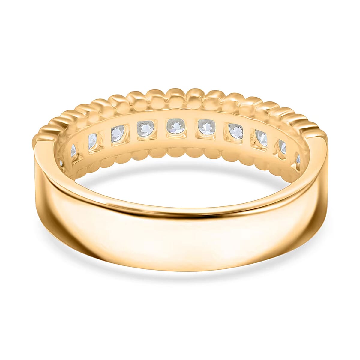 Simulated Diamond 2.00 ctw Ring in 18K Yellow Gold Over Sterling Silver (Size 10.0) image number 7