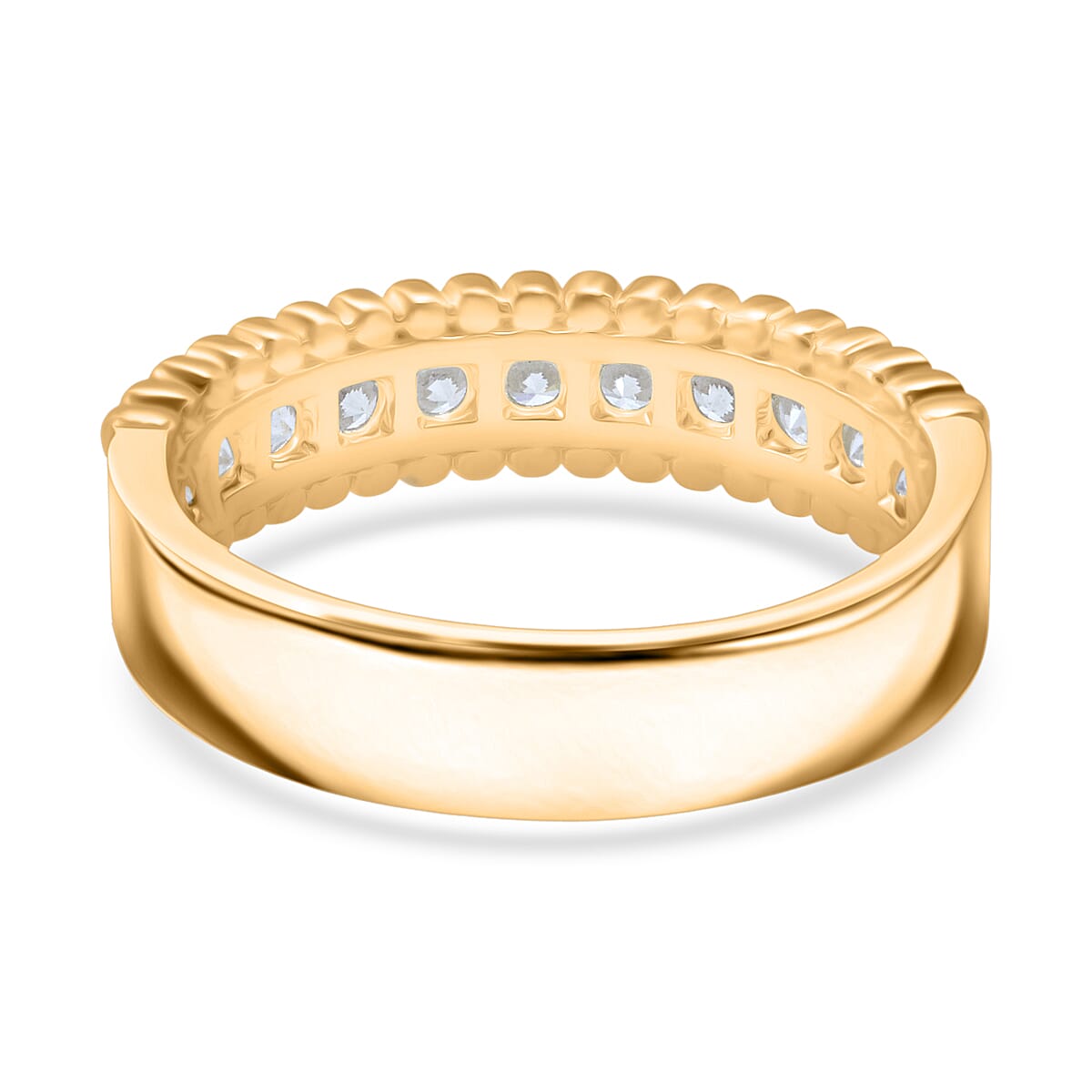 Simulated Diamond 2.00 ctw Ring in 18K Yellow Gold Over Sterling Silver (Size 9.0) image number 4