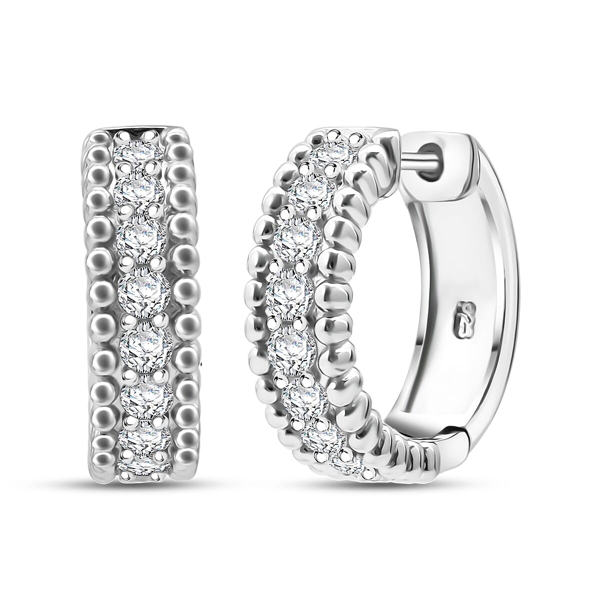 Simulated Diamond 3.25 ctw Earrings in Rhodium Over Sterling Silver image number 0