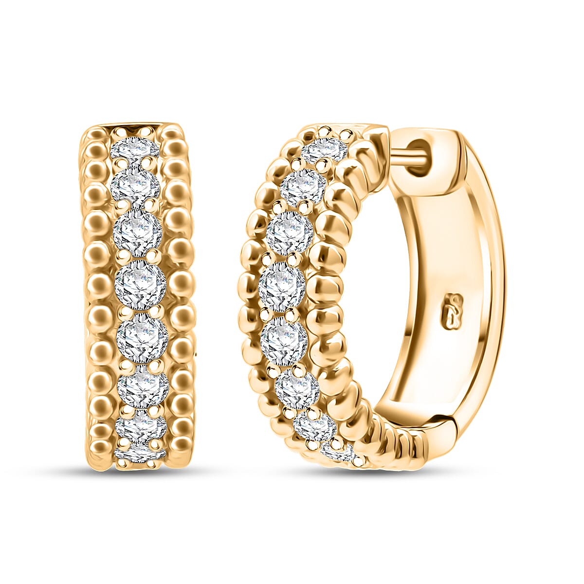 Simulated Diamond 3.25 ctw Earrings in 18K Yellow Gold Over Sterling Silver image number 0