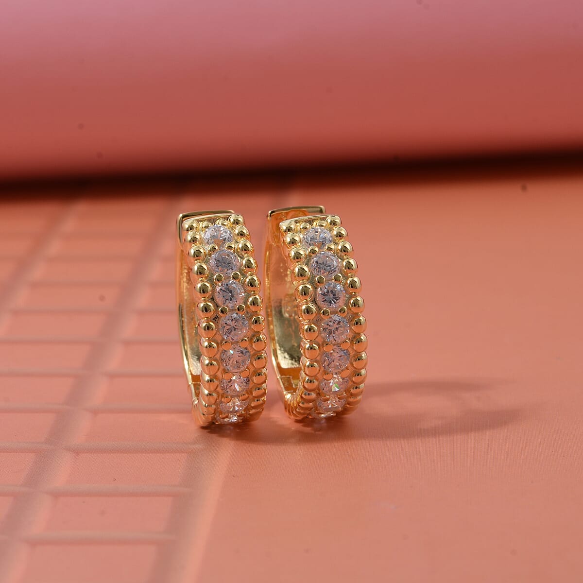 Simulated Diamond 3.25 ctw Earrings in 18K Yellow Gold Over Sterling Silver image number 1