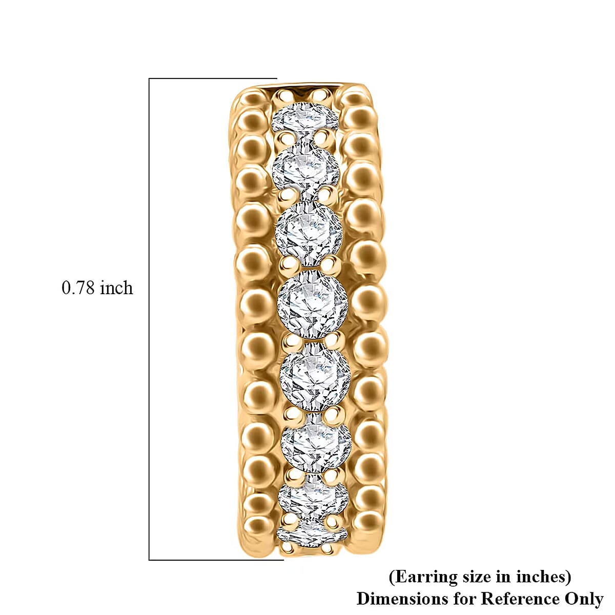 Simulated Diamond 3.25 ctw Earrings in 18K Yellow Gold Over Sterling Silver image number 6
