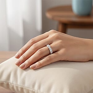 Simulated Diamond 1.25 ctw Ring in Rhodium Over Sterling Silver (Size 10.0)