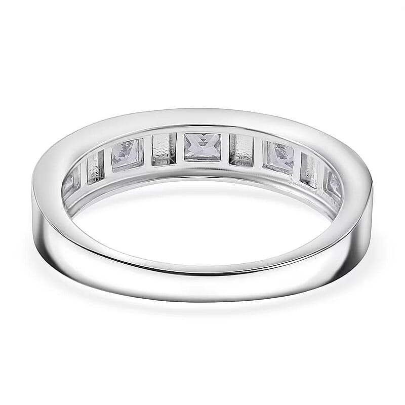 Simulated Diamond 1.25 ctw Ring in Rhodium Over Sterling Silver (Size 7.0)