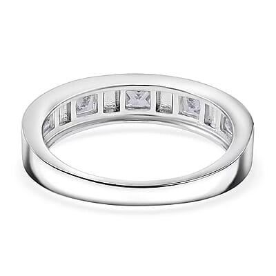 Simulated Diamond 1.25 ctw Ring in Rhodium Over Sterling Silver (Size 8.0)
