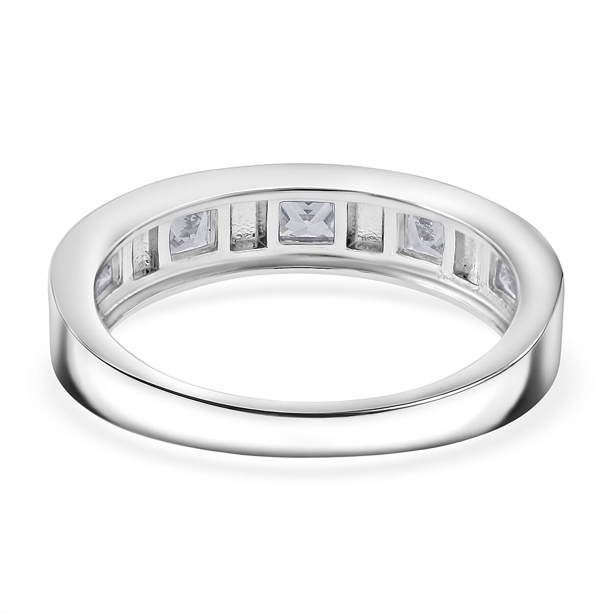 Simulated Diamond 1.25 ctw Ring in Rhodium Over Sterling Silver (Size 9.0) image number 4