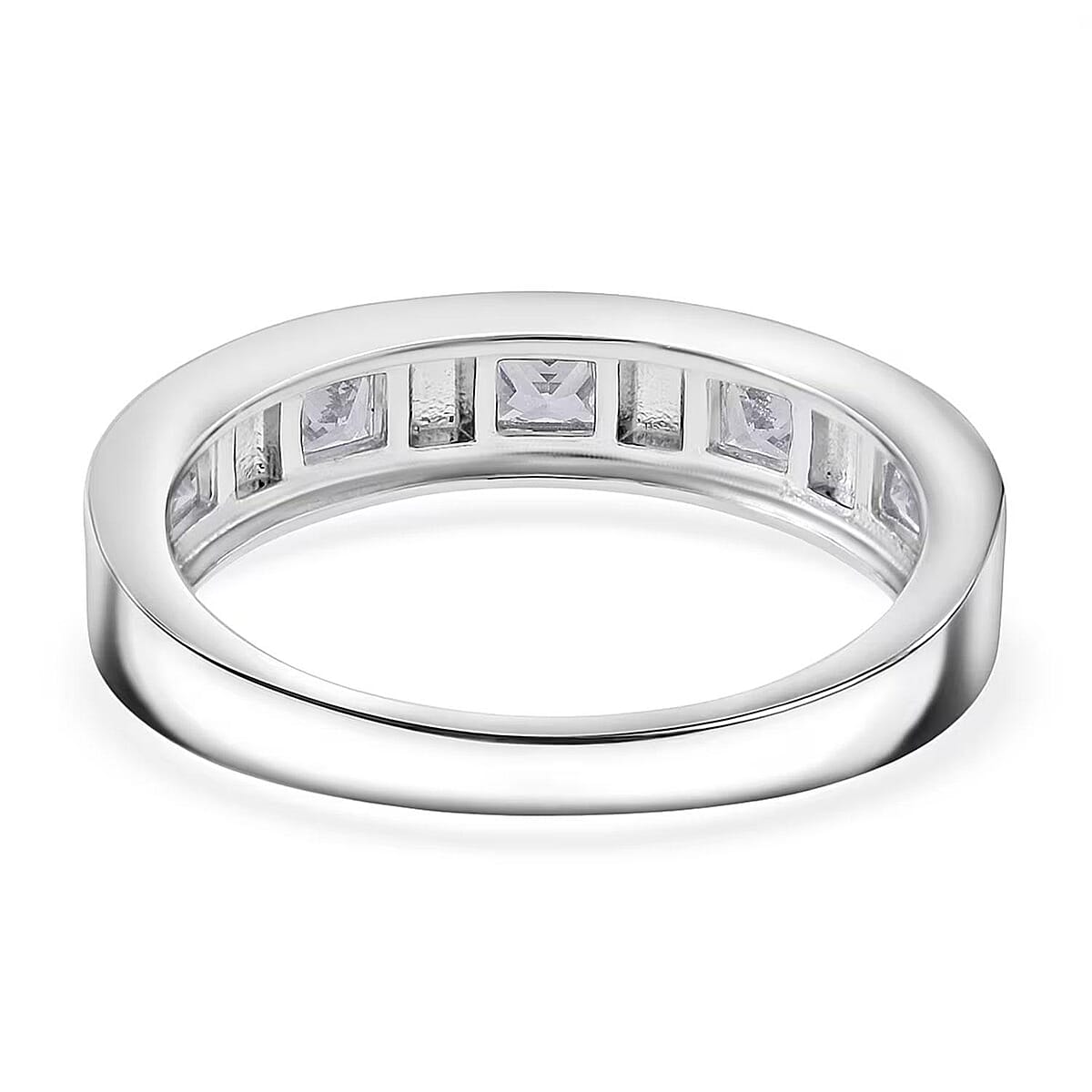 Simulated Diamond 1.25 ctw Ring in Rhodium Over Sterling Silver (Size 9.0) image number 7