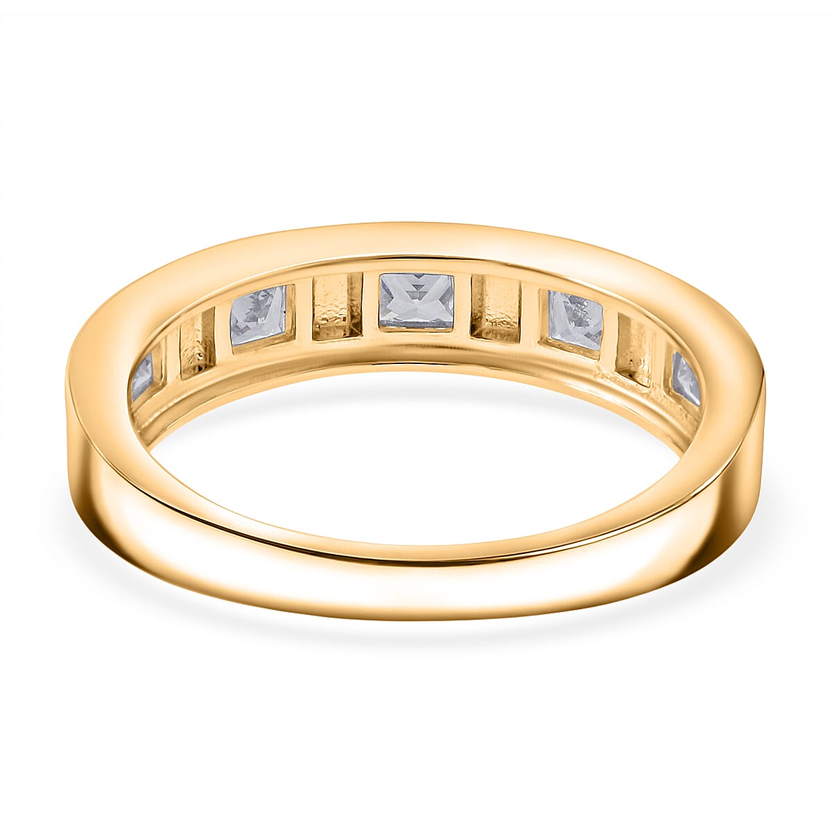 Simulated Diamond 1.25 ctw Ring in 18K Yellow Gold Over Sterling Silver (Size 9.0) image number 4