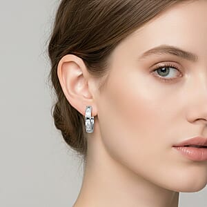 Simulated Diamond 1.50 ctw Earrings in Rhodium Over Sterling Silver