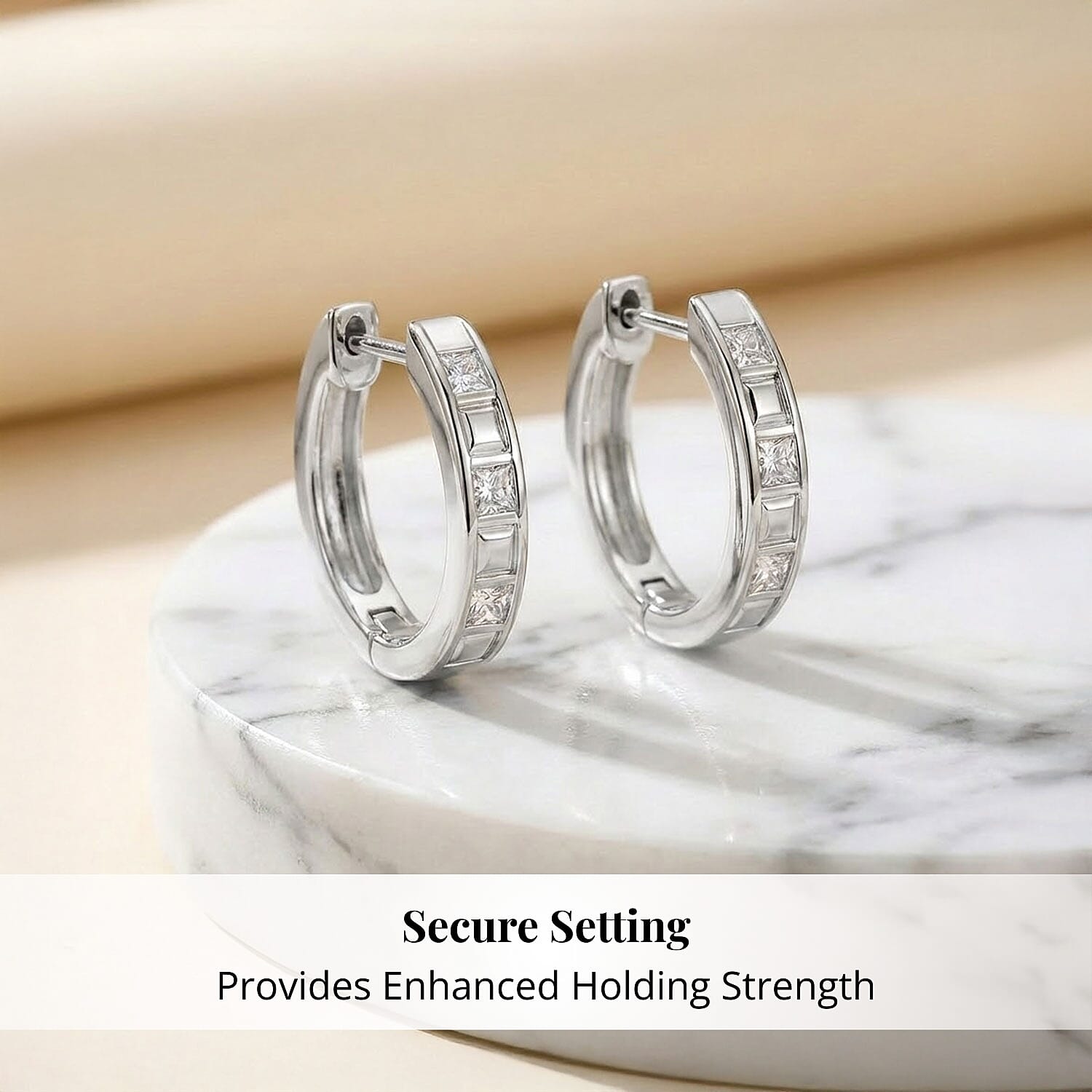 Simulated Diamond 1.50 ctw Earrings in Rhodium Over Sterling Silver