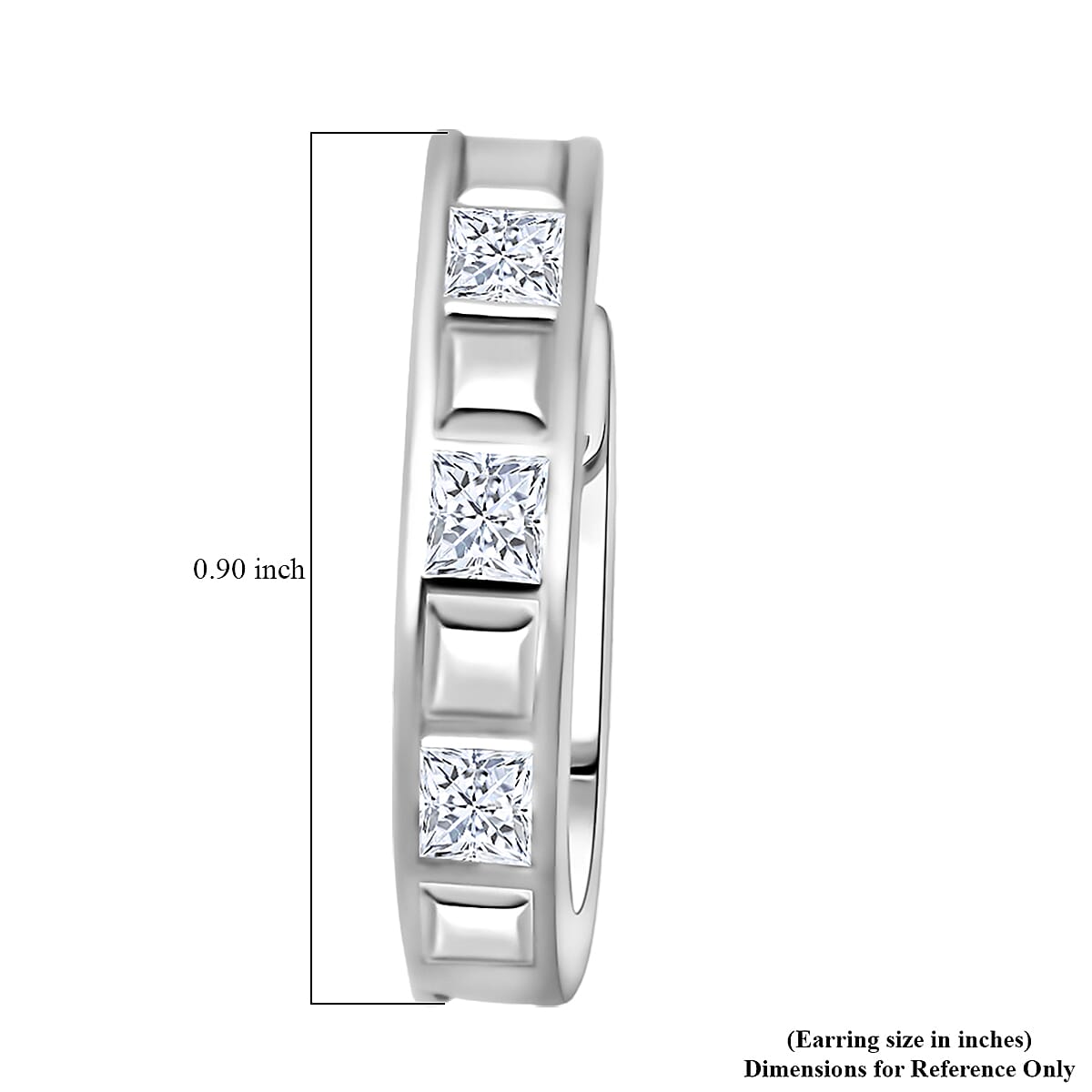 Simulated Diamond Earrings in Rhodium Over Sterling Silver 1.50 ctw image number 4