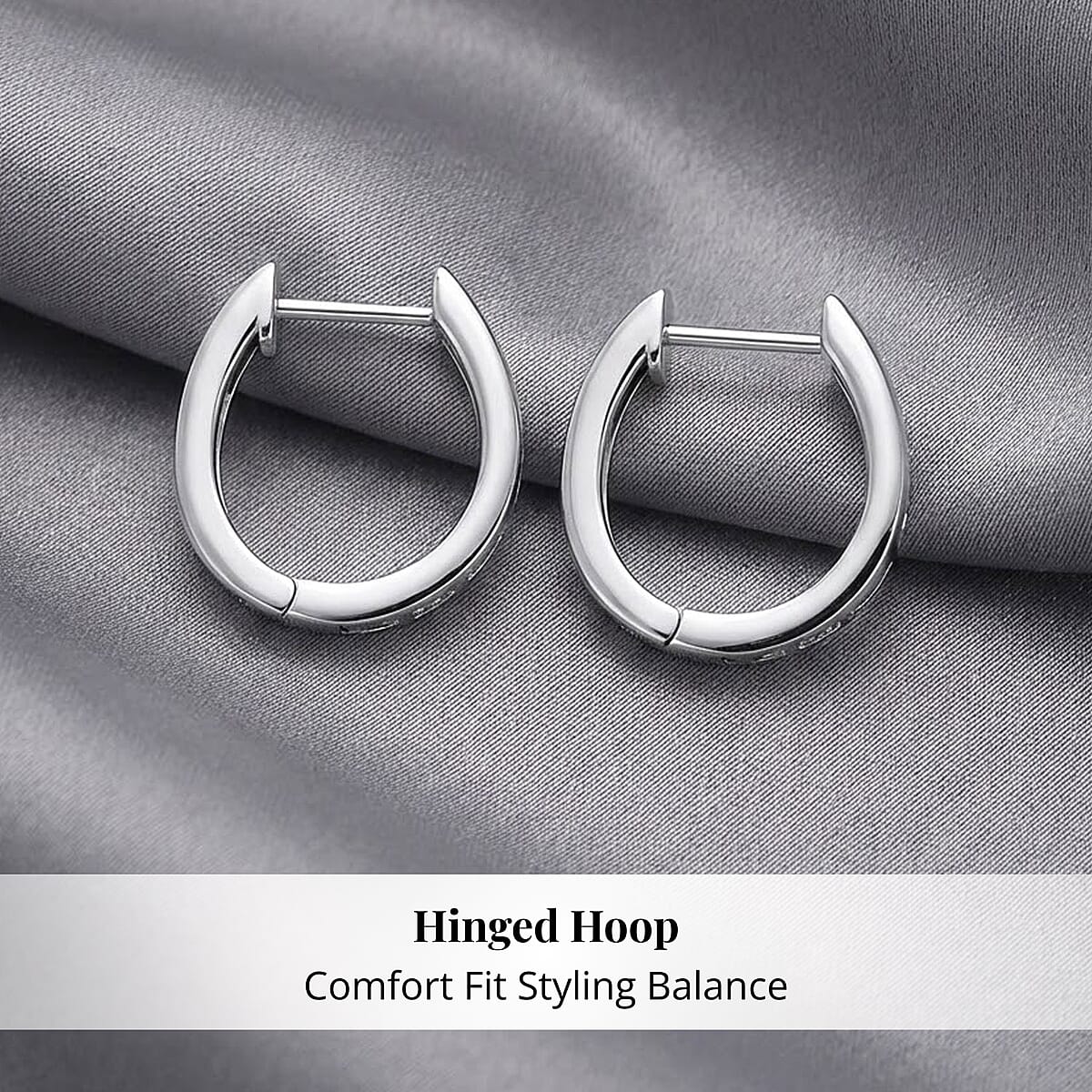 Simulated Diamond Earrings in Rhodium Over Sterling Silver 1.50 ctw image number 5