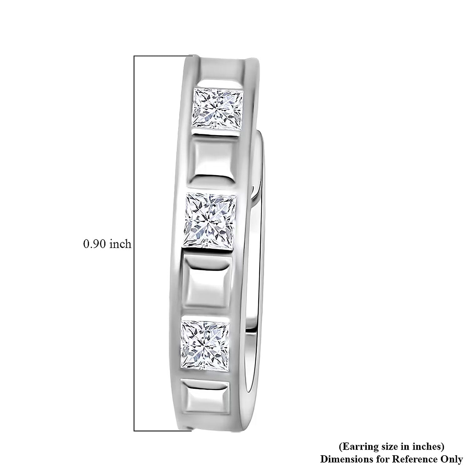 Simulated Diamond 1.50 ctw Earrings in Rhodium Over Sterling Silver