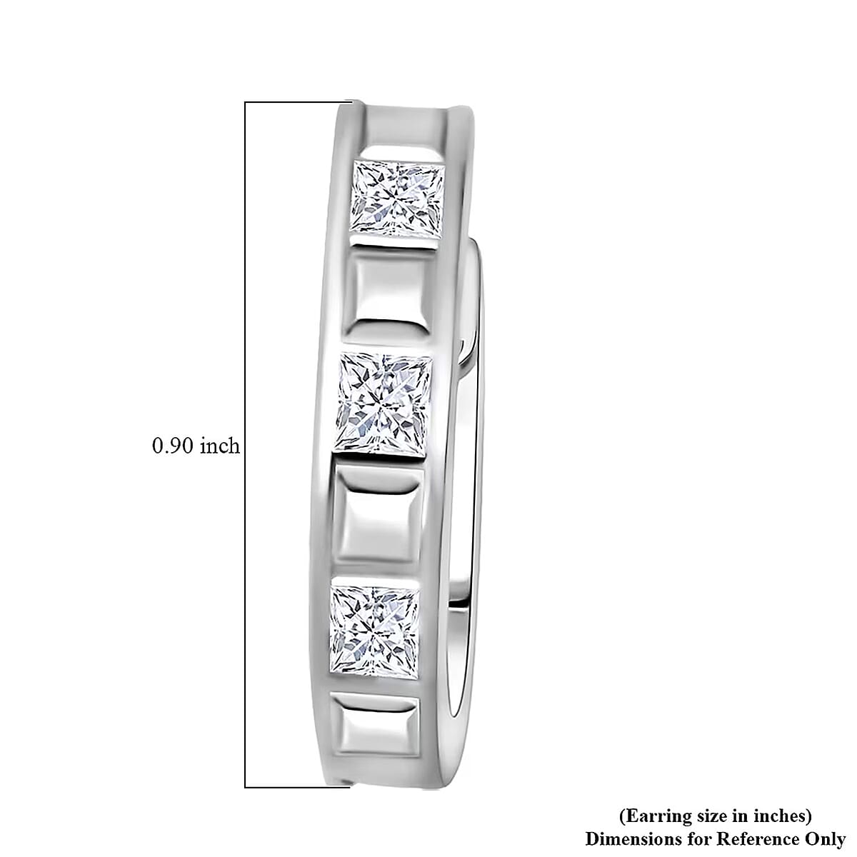 Simulated Diamond Earrings in Rhodium Over Sterling Silver 1.50 ctw image number 6