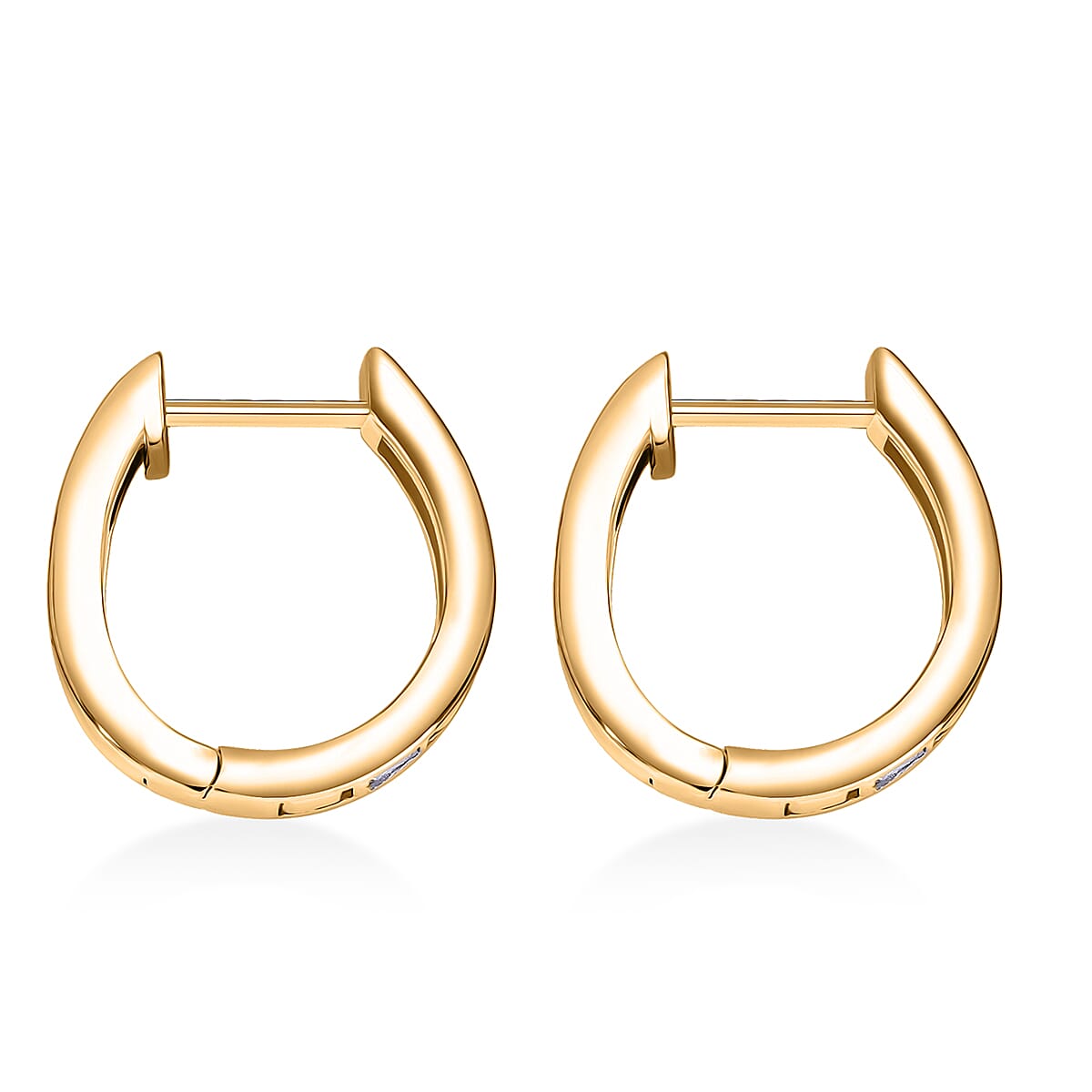 Simulated Diamond 1.50 ctw Earrings in 18K Yellow Gold Over Sterling Silver image number 3