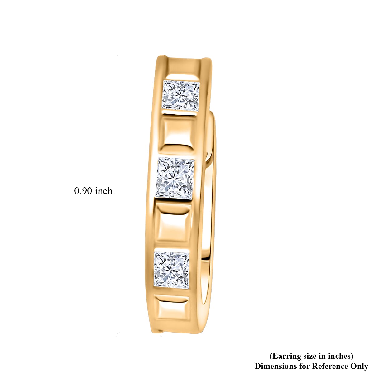 Simulated Diamond 1.50 ctw Earrings in 18K Yellow Gold Over Sterling Silver image number 4