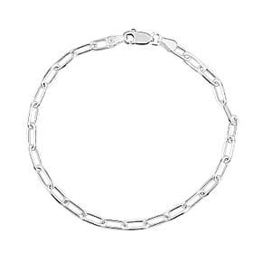 Sterling Silver 3.6mm Paperclip Chain Bracelet (7.25 In) 4.06 Grams