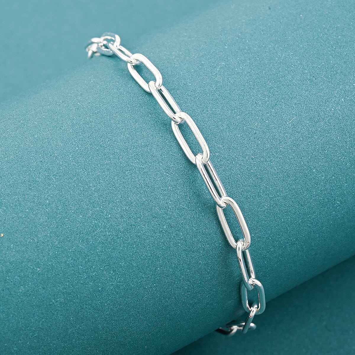 Sterling Silver 3.6mm Paperclip Chain Bracelet (8.00 In) 4.35 Grams image number 1