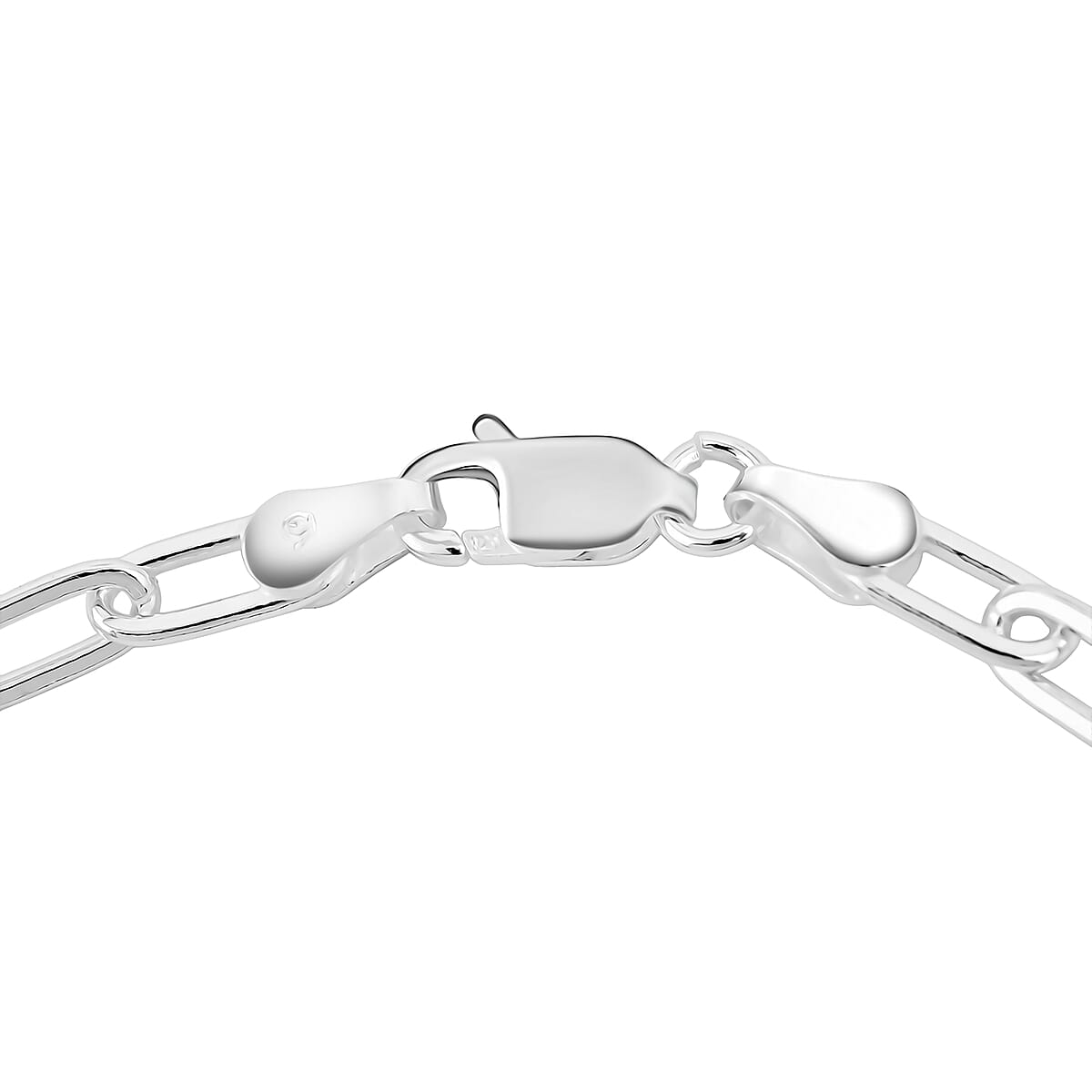 Sterling Silver 3.6mm Paperclip Chain Bracelet (8.00 In) 4.35 Grams image number 3