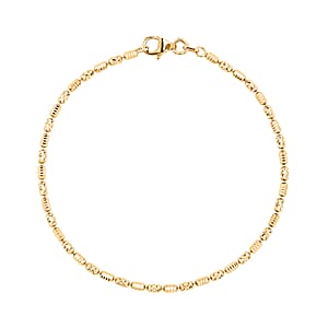 14K Yellow Gold Over Sterling Silver 2mm Diamond Cut Typhoon Bracelet (7.25 In) 2.40 Grams