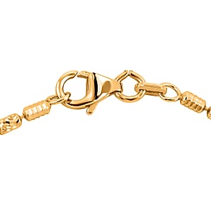 Italian 14K Yellow Gold Over Sterling Silver 2mm Diamond Cut Typhoon Bracelet (7.25 In) 2.40 Grams
