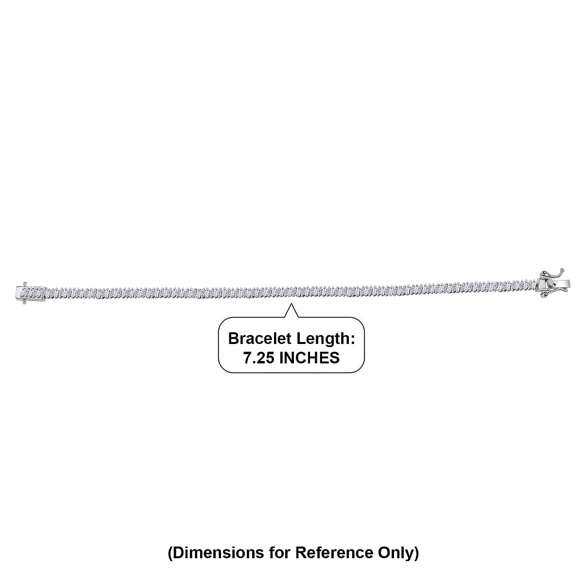 Luxuriant Lab Grown Diamond G-H SI 3.50 ctw Matrix Line Bracelet in Rhodium Over Sterling Silver (7.25 In) image number 4