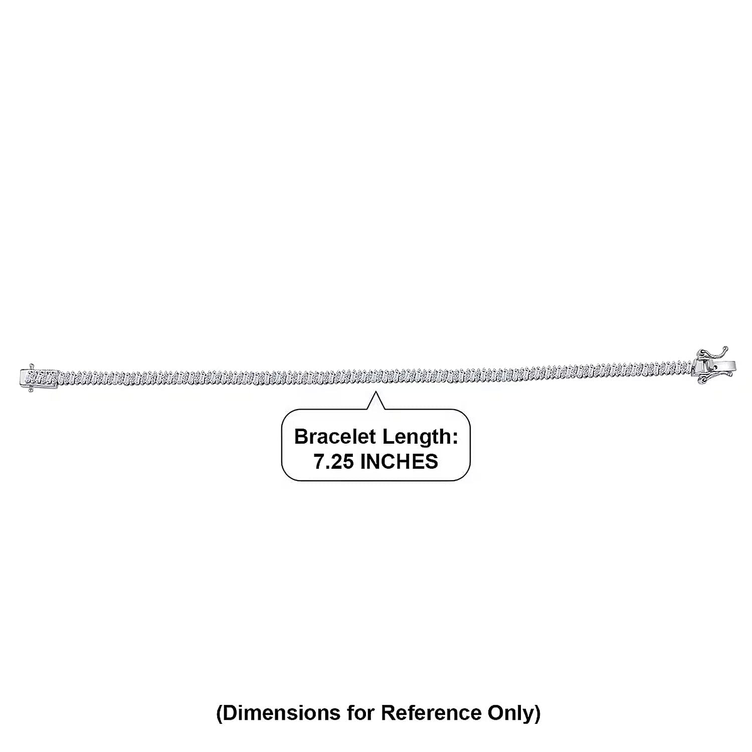 Luxuriant Lab Grown Diamond G-H SI 3.50 ctw Matrix Line Bracelet in Rhodium Over Sterling Silver (7.25 In)