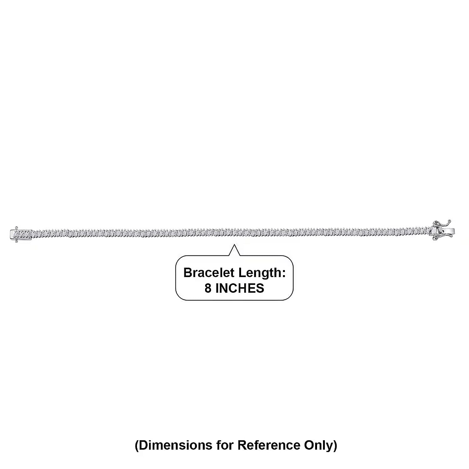 Luxuriant Lab Grown Diamond G-H SI 3.50 ctw Matrix Line Bracelet in Rhodium Over Sterling Silver (8.00 In)