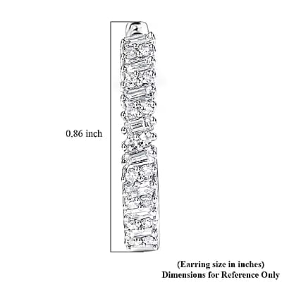 Luxuriant Lab Grown Diamond G-H SI 1.00 ctw Matrix Line Earrings in Rhodium Over Sterling Silver