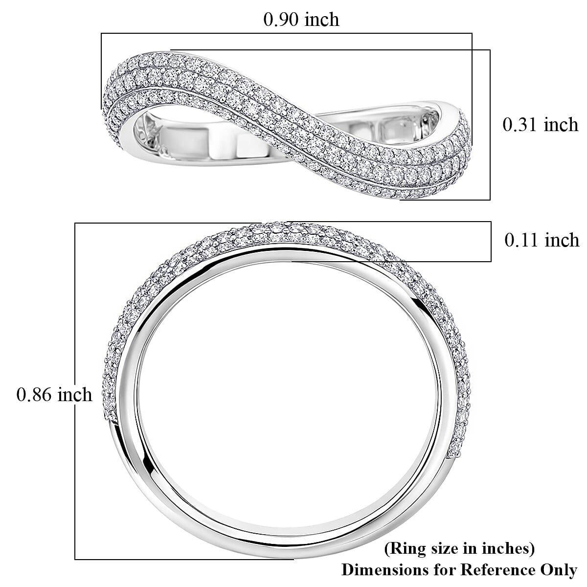 Luxuriant Lab Grown Diamond G-H SI 0.50 ctw Ring in Rhodium Over Sterling Silver (Size 10.0) image number 5