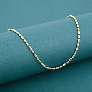 Doorbuster Made in Italy 14K YG Over and Sterling Silver Typhoon Fancy 2mm Chain Necklace 18 Inches 5.19 Grams