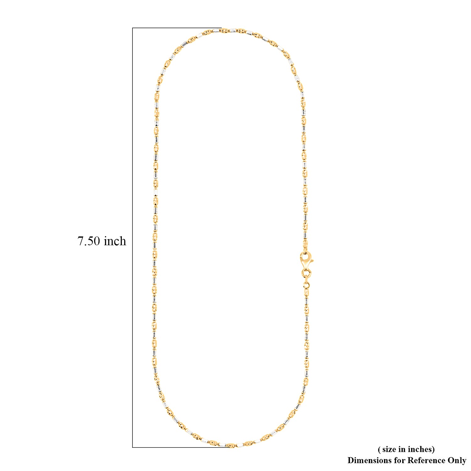  Made in Italy 14K YG Over and Sterling Silver Typhoon Fancy 2mm Chain Necklace 18 Inches 5.19 Grams