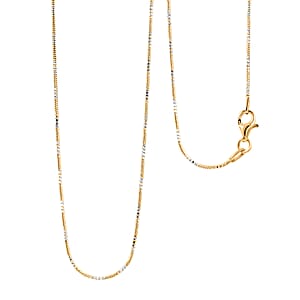 Doorbuster Made in Italy 14K YG Over and Sterling Silver Snake Round Brite 1mm Chain Necklace 18 Inches 3.60 Grams