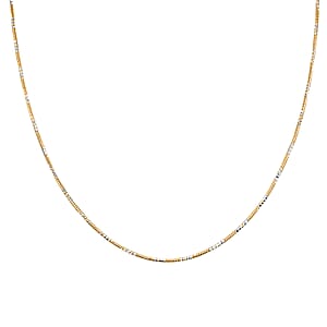Doorbuster Italian 14K YG Over and Sterling Silver Snake Round Brite 1mm Chain Necklace 20 Inches 4 Grams