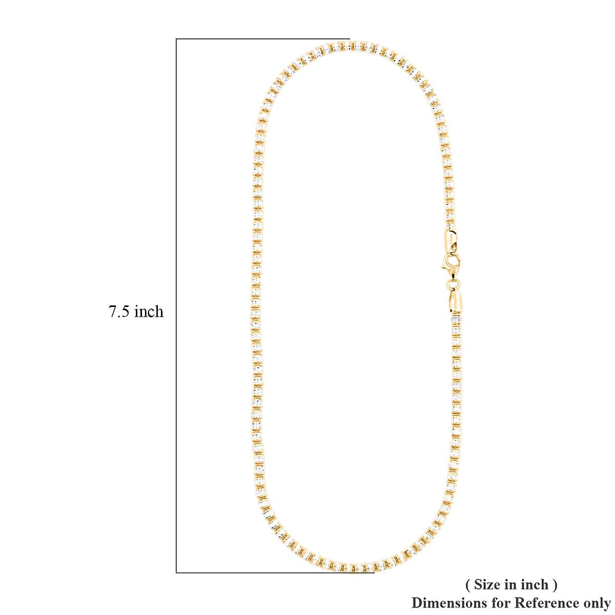 Doorbuster Italian 14K YG and Rhodium Over Sterling Silver Diamond Cut ICE Round Chain 3 Row Necklace 24 Inches 24.65 Grams image number 6