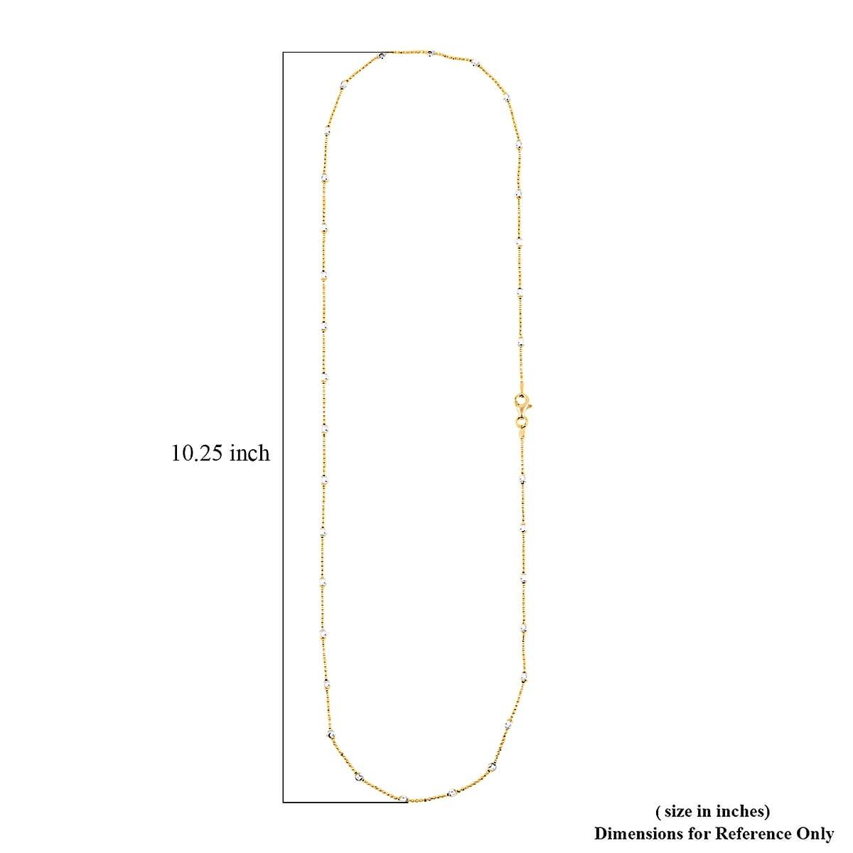 Doorbuster 14K YG Over and Sterling Silver Moon Cut Station Bead 1.2mm Chain Necklace 24 Inches 5.18 Grams image number 6
