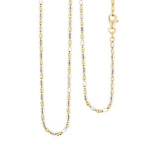 Doorbuster Made in Italy 14K YG Over and Sterling Silver Typhoon Fancy 2mm Chain Necklace 24 Inches 7.46 Grams