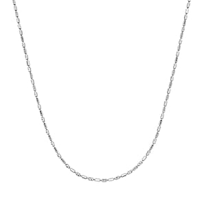 Doorbuster Made in Italy Rhodium Over Sterling Silver 2mm Typhoon Fancy Chain Necklace 18 Inches 5.21 Grams