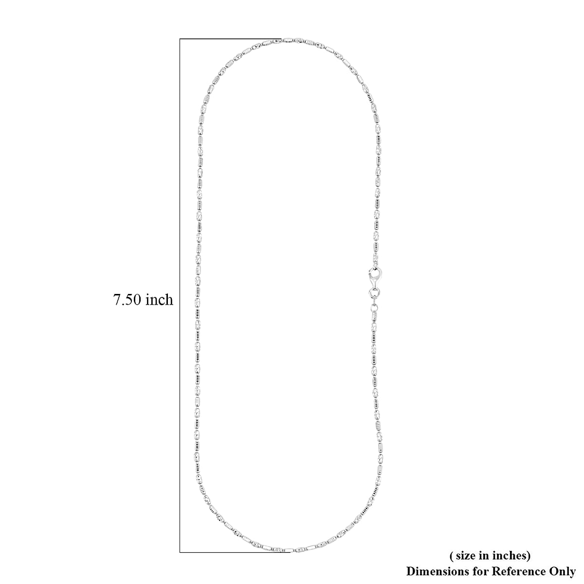 Doorbuster Made in Italy Rhodium Over Sterling Silver 2mm Typhoon Fancy Chain Necklace 18 Inches 5.21 Grams image number 6