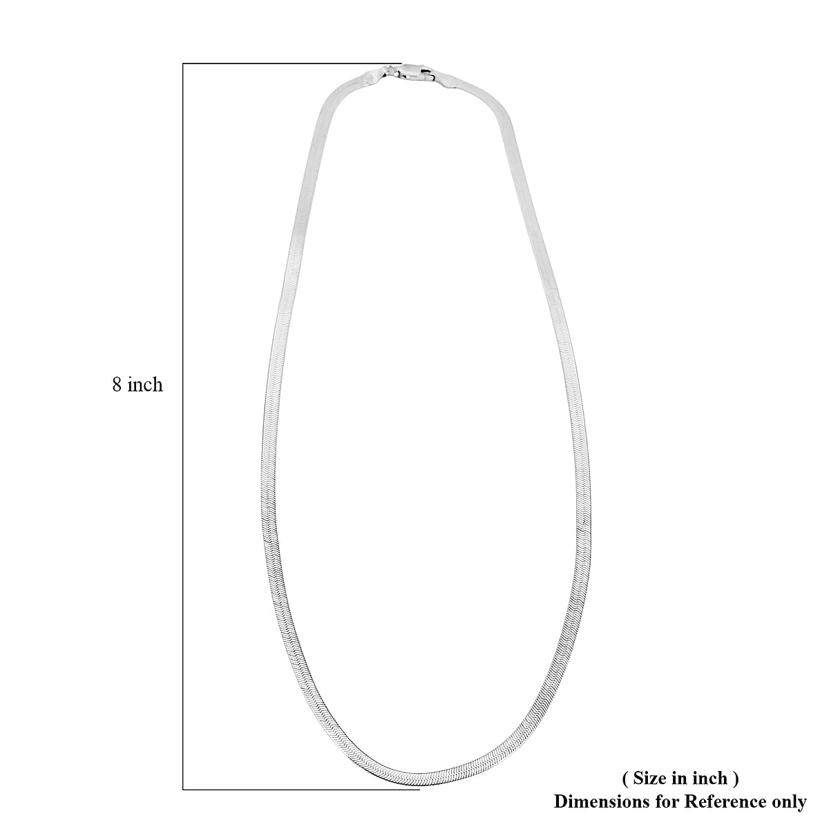 Doorbuster Italian Herringbone Necklace in Rhodium Over Sterling Silver 20 Inches 6.44 Grams image number 4