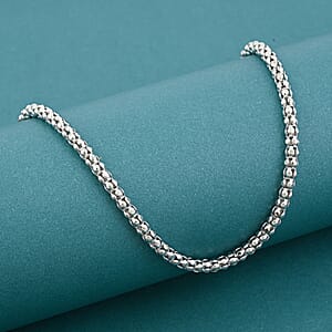 Doorbuster Rhodium Over Sterling Silver 3mm Popcorn Coreana Chain Necklace 20 Inches 7.48 Grams