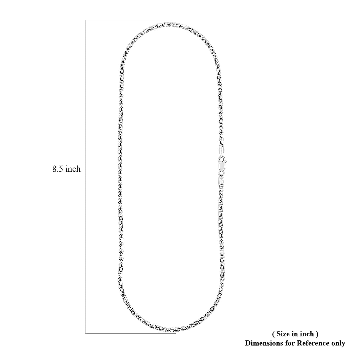 Doorbuster Rhodium Over Sterling Silver 3mm Popcorn Coreana Chain Necklace 20 Inches 7.48 Grams image number 6