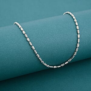 Doorbuster Made in Italy Rhodium Over Sterling Silver 2mm Typhoon Fancy Chain Necklace 24 Inches 7.14 Grams