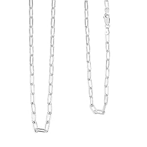 Sterling Silver 3.6mm Paperclip Chain Necklace 18 Inches 9.49 Grams