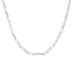 Italian Sterling Silver 3.6mm Paperclip Chain Necklace 18 Inches 9.49 Grams