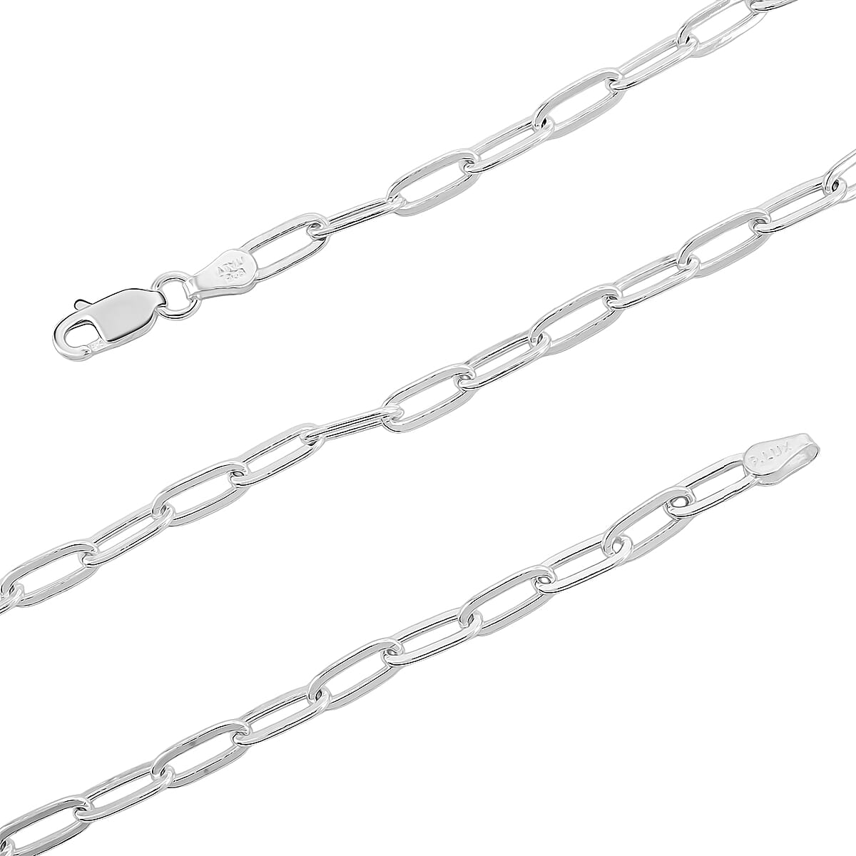Sterling Silver 3.6mm Paperclip Chain Necklace 18 Inches 9.49 Grams image number 5