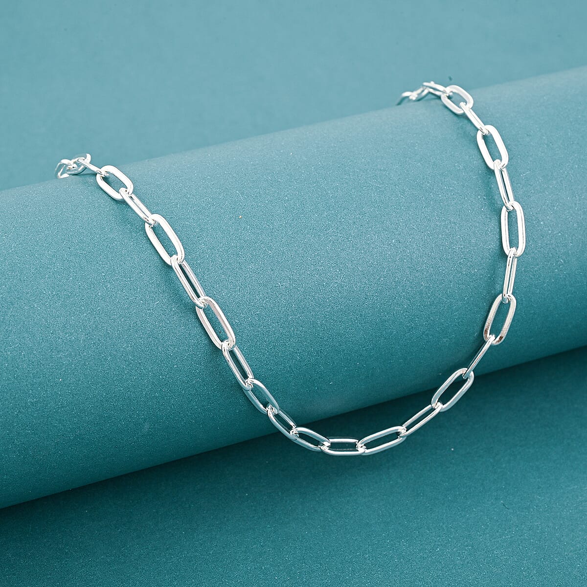 Italian Sterling Silver 3.6mm Paperclip Chain Necklace 24 Inches 12.48 Grams image number 1